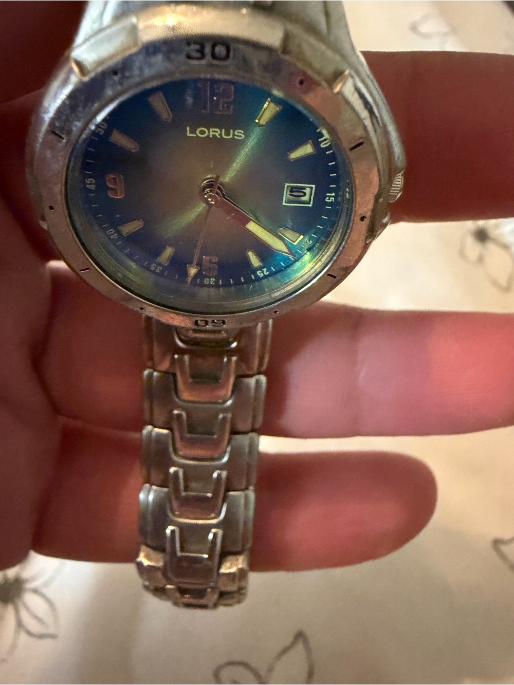 Lorus Women's Silver Watch with Blue Dial